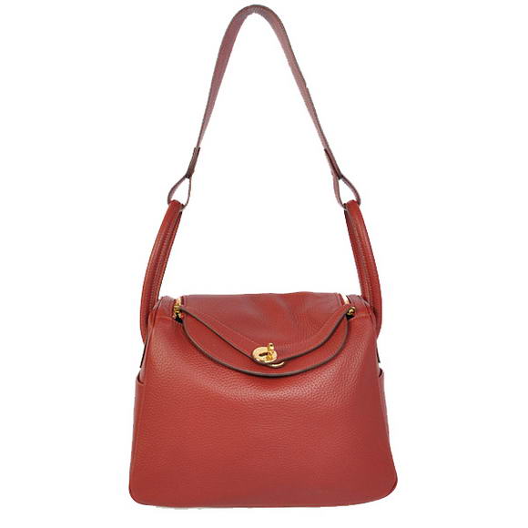 High Quality Replica Hermes Lindy 30CM Havanne Handbags 1057 Bordeaux Leather Golden Hardware - Click Image to Close